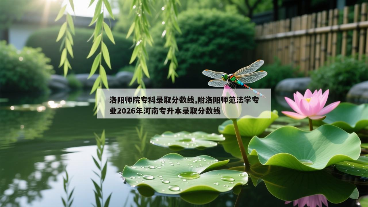 洛阳师院专科录取分数线,附洛阳师范法学专业2026年河南专升本录取分数线