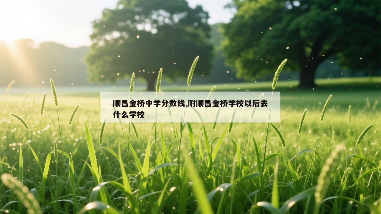 顺昌金桥中学分数线,附顺昌金桥学校以后去什么学校