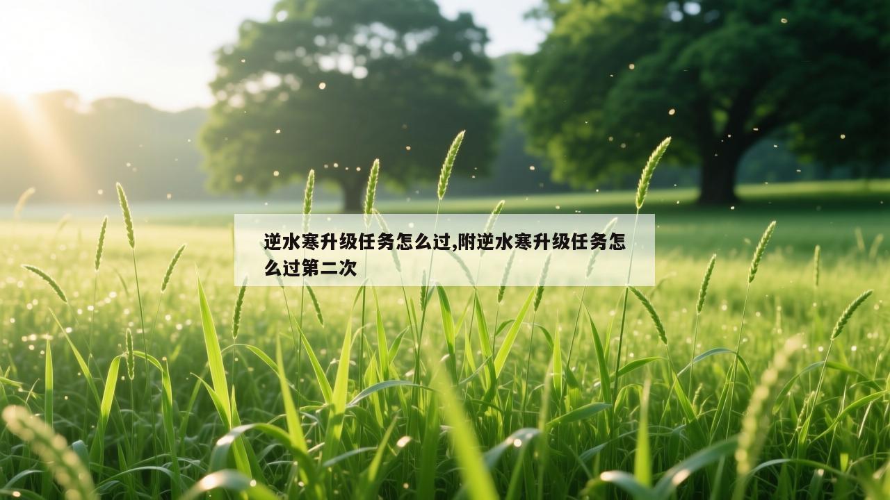 逆水寒升级任务怎么过,附逆水寒升级任务怎么过第二次