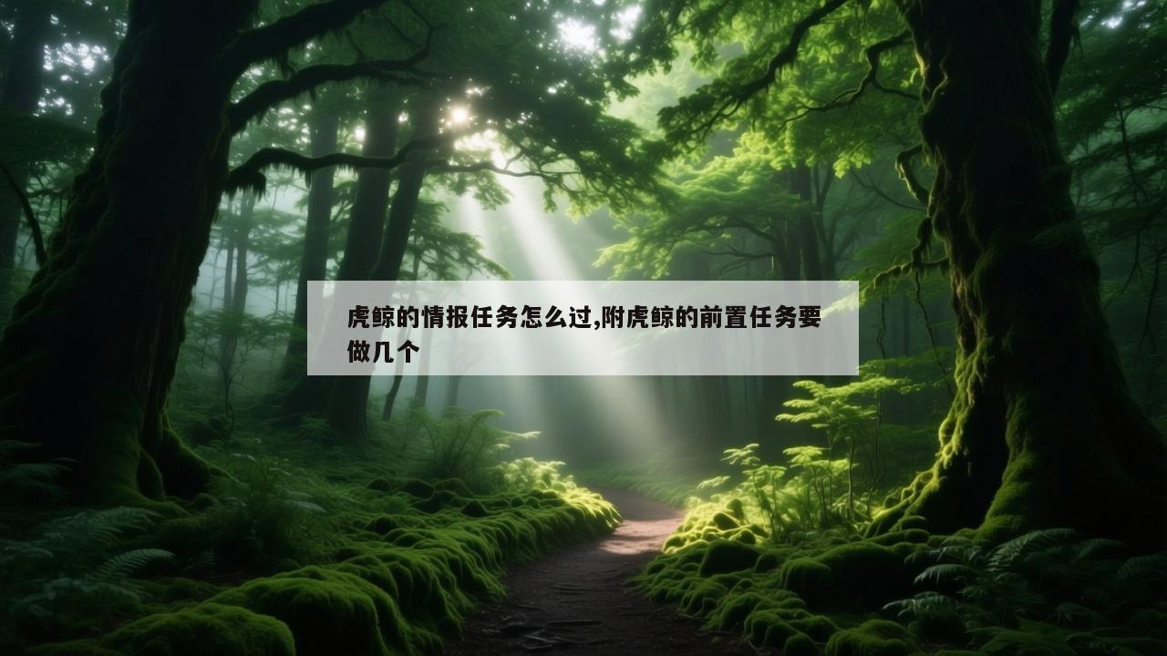 虎鲸的情报任务怎么过,附虎鲸的前置任务要做几个