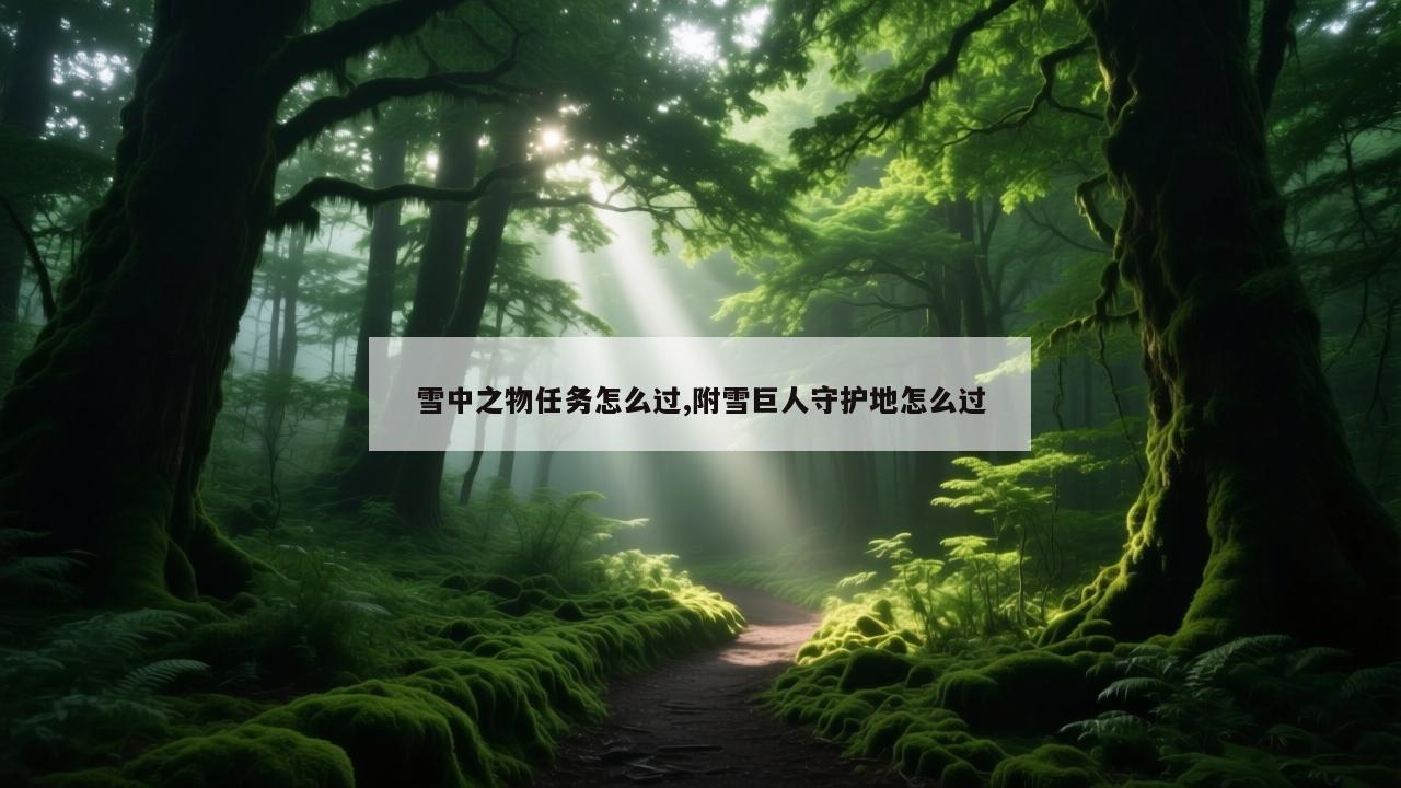 雪中之物任务怎么过,附雪巨人守护地怎么过