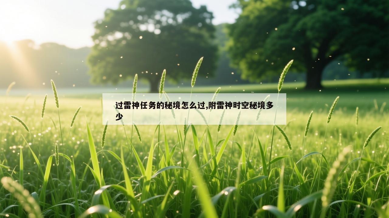 过雷神任务的秘境怎么过,附雷神时空秘境多少