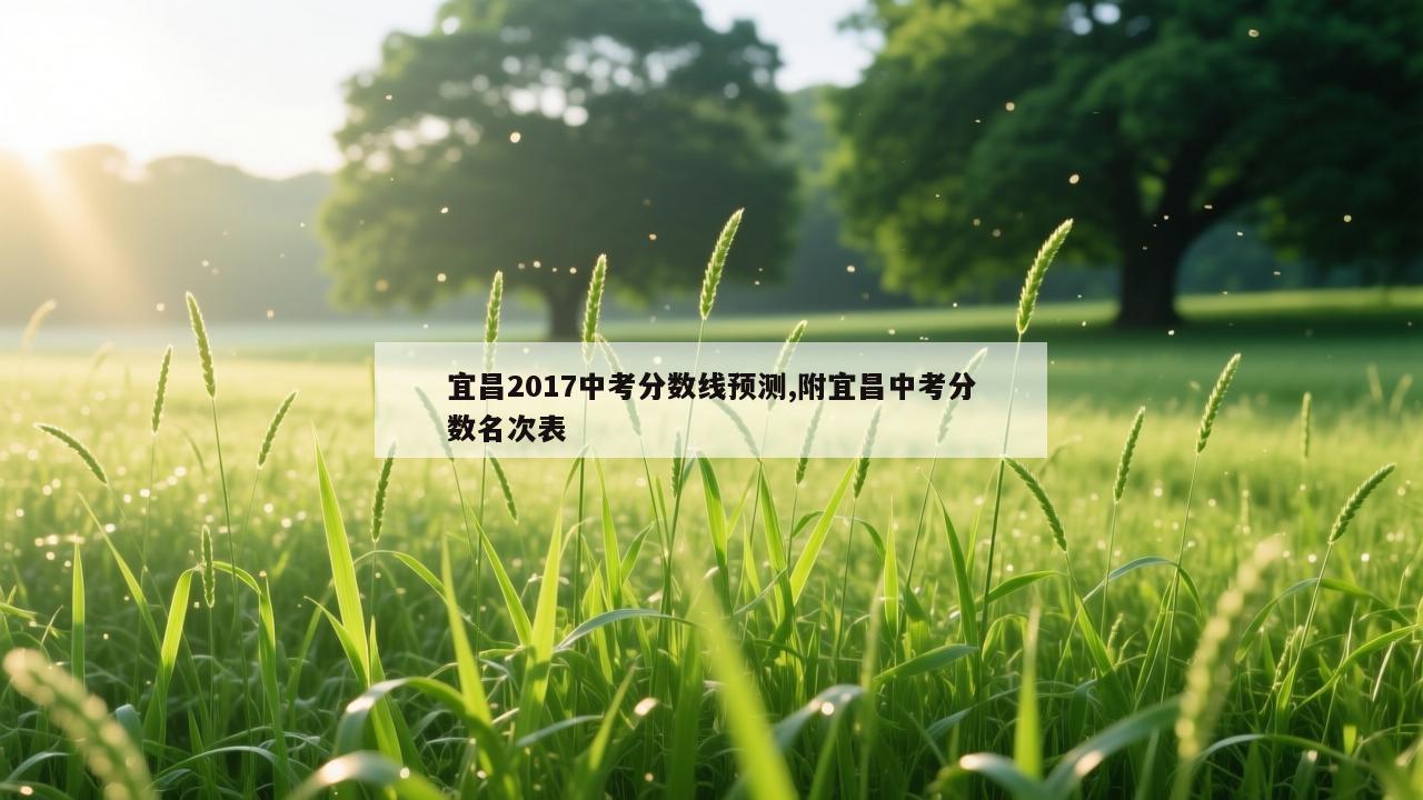 宜昌2017中考分数线预测,附宜昌中考分数名次表